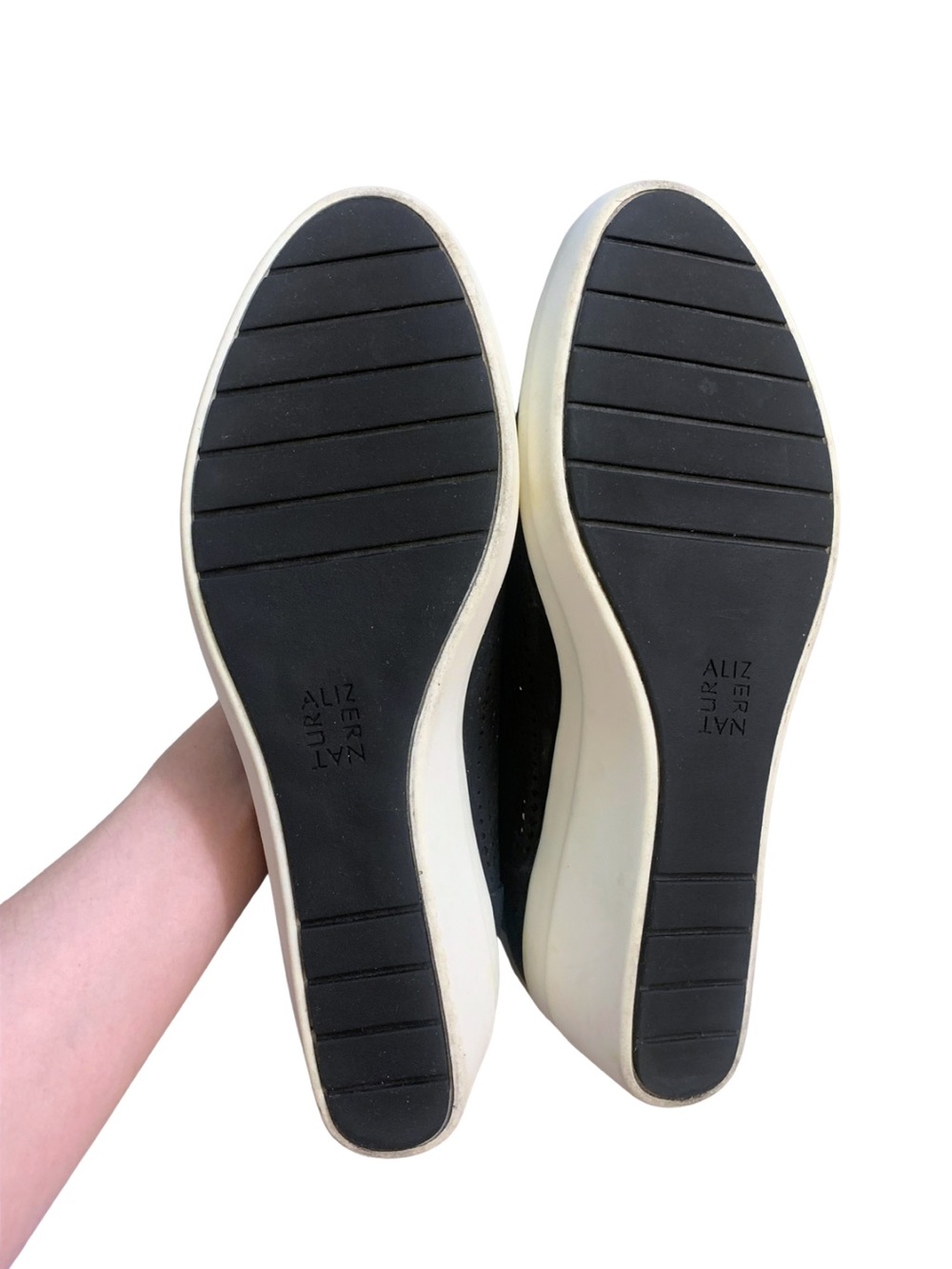 Naturalizer Black Sam2 Wedge Pumps Sporty Preppy Casual Comfortable Blokecore - Picture 6 of 8